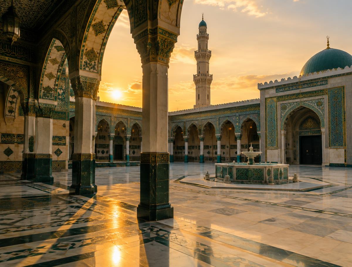 Peaceful mosque courtyard